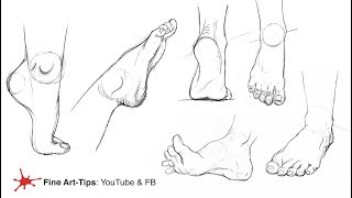 HOW TO DRAW FEET FROM ANY ANGLE EASILY [upl. by Melcher]