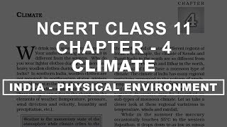 Climate  Chapter 4 Geography NCERT class 11 [upl. by Blithe203]