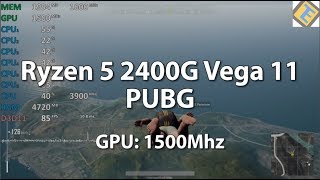 Ryzen 5 2400G Review PUBG GPU1500Mhz Gameplay Benchmark An iGPU kicking Xbox Ones ass [upl. by Maxi]