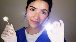 ASMR Medical Exam Ear Cleaning Scalp Exam Eye Exam [upl. by Anerahs]