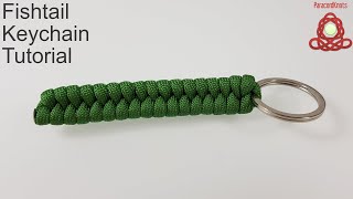 Super easy Single strand Fishtail keychain How to make by ParacordKnots [upl. by Erdnad]