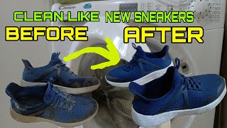 HOW TO CLEAN SNEAKERSSKECHERS IN THE WASHING MACHINE LIKE NEW [upl. by Rahm]