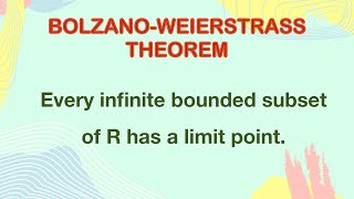 Bolzano weierstrass theorem  Real analysis  Metric Space  Basic Topology  limit point  Msc bsc [upl. by Naved5]