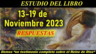 respuestas ESTUDIO DEL LIBRO de congregacion 1319 Noviembre 2023 [upl. by Natsud740]