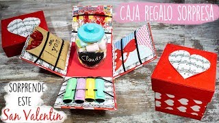 Cartonaje caja regalo sorpresa DIY San Valentín [upl. by Ozmo]