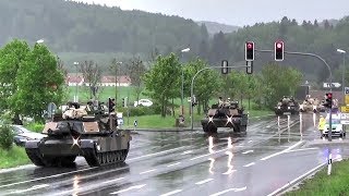 US Tanks amp Howitzers Passing Through German Town [upl. by Ticon]