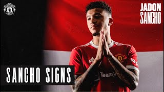 Jadon Sancho signs for Manchester United  New Signings 202122 [upl. by Lubbi]