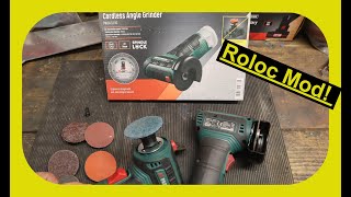 Lidl Parkside PWSA 12B1 12V Grinder tool mod to 50mm 3M roloc Pads [upl. by Aicilef99]