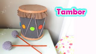 COMO HACER UN TAMBOR DE MATERIAL RECICLADO 🥁 [upl. by Unhsiv]