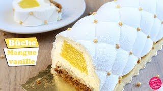 🥂 BUCHE MANGUE VANILLE  DESSERT REVEILLON NOUVEL AN 🥂 [upl. by Seugram916]