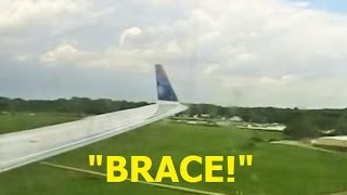 ONBOARD Emergency Landing Delta Connection CRJ200 in AkronCanton Landing Gear [upl. by Anwahsed]