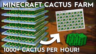 Minecraft Cactus Farm  1000 Per Hour  120 [upl. by Asyle]