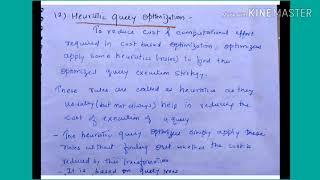 Heuristic query optimization  lecture132dbms [upl. by Eirrot]