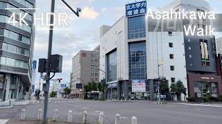 Main Street Walk before Dawn in Asahikawa Hokkaido Japan  4K HDR [upl. by Llabmik74]