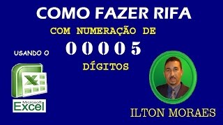 Como Fazer uma Rifa com Numeração de Cinco Dígitos no Excel [upl. by Lennej]