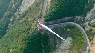 How are wind turbine blades transported to mountains [upl. by Ahsam]