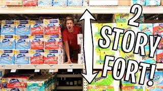 2 STORY TOILET PAPER FORT CHALLENGE [upl. by Llenreb]