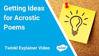 How To Get Ideas For Acrostic Poems [upl. by Cinemod]