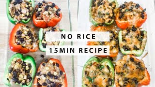 Fajita Chicken Stuffed Peppers  15min recipe no rice [upl. by Nannek]