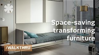 Space saving furniture that transforms 1 room into 2 or 3 [upl. by Yevi]