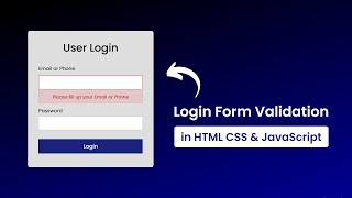 Login Form Validation using HTML CSS amp Javascript [upl. by Isnam]