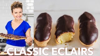 How To Make Classic Eclairs Recipe  Chocolate Ganache [upl. by Cornelle499]