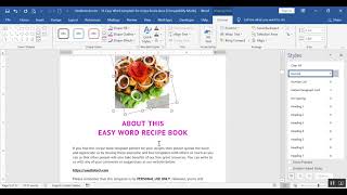 Easy Word template for recipe book [upl. by Redienhcs]