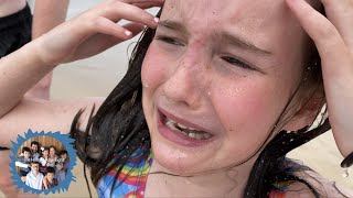 ALIYAH GETS DUMPED BY A WAVE ON OUR BEACH HOLIDAY  Part 1 [upl. by Azne]