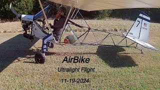 AirBike Ultralight Flight 11192024 [upl. by Attiuqal800]