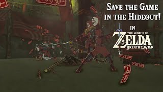 How to Save the Game in the Yiga Clan Hideout Stealth Mission Zelda Breath of the Wild Glitch [upl. by Dolf791]