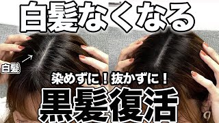 【白髪改善】超簡単な白髪対策！染めない！抜かない！黒髪復活！ [upl. by Dott463]