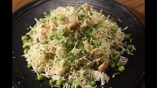 Mushroom Peas Pulao  Sanjeev Kapoor Khazana [upl. by Adirehs]