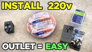 How to Install 220v outlet in Garage the Easy Way  Run from Basement [upl. by Bowyer]