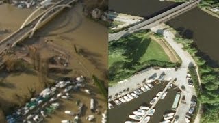 River Thames flooding before and after aerials [upl. by Dygert792]