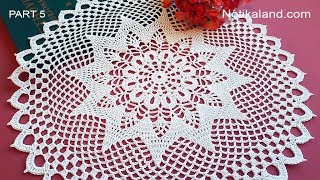 CROCHET How to crochet doily EASY Tutorial Part 5 19 27 round [upl. by Kessia]