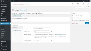 How To Create Discount Coupons In WordPress WooCommerce Guide [upl. by Ahtabbat]