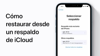 Cómo restaurar un iPhone iPad o iPod touch desde un respaldo de iCloud – Soporte técnico de Apple [upl. by Pacheco955]