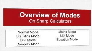 Guide to Modes on Sharp Scientific Calculators [upl. by Bowra]