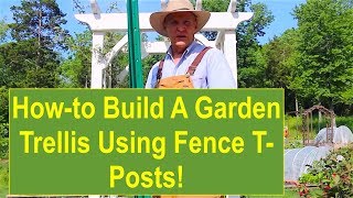 Howto Build a Garden Trellis Using Fence TPosts [upl. by Phenice424]