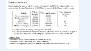 Exercice corrigé damortissement  Comptabilité générale 2 EXERCICE CORRIGE [upl. by Roselyn646]