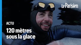 120 m en apnée sous la glace  « Jai eu envie de respirer au bout de 20 m  » [upl. by Enneyehs]