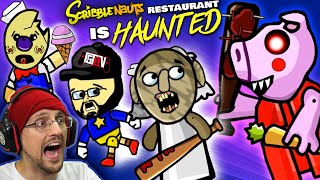 PIGGY invades FGTeeVs HAUNTED Restaurant Revenge 4 Granny Scribblenauts Unlimited 4 [upl. by Mellman]