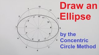 Draw an Ellipse by the Concentric Circle Method [upl. by Nelehyram]