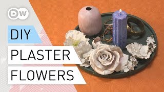 DIY  How to make Plaster Flowers  Tutorial quick and easy [upl. by Lyris]