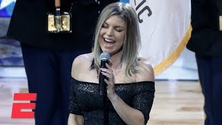 Fergie sings the national anthem at the NBA AllStar Game  ESPN [upl. by Aneem]