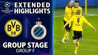 Dortmund vs Club Brugge Extended Highlights  UCL on CBS Sports [upl. by Suoivatnod]