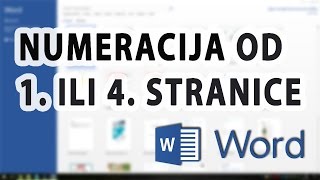 Numeracija u Wordu od 1 ili 4 stranice  Word 2013 [upl. by Braynard]