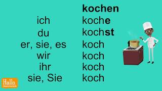 Deutsch lernen A1  Verben im Präsens konjugieren [upl. by Nilloc]