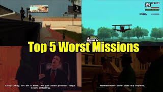 Top 5 Worst Missions In GTA San Andreas [upl. by Wilonah331]