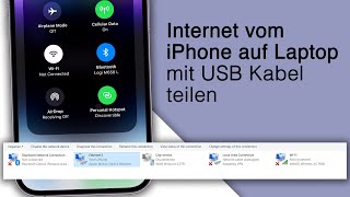 Internet vom iPhone auf PCLaptop nutzen Hotspot mit Kabel [upl. by Pruchno393]